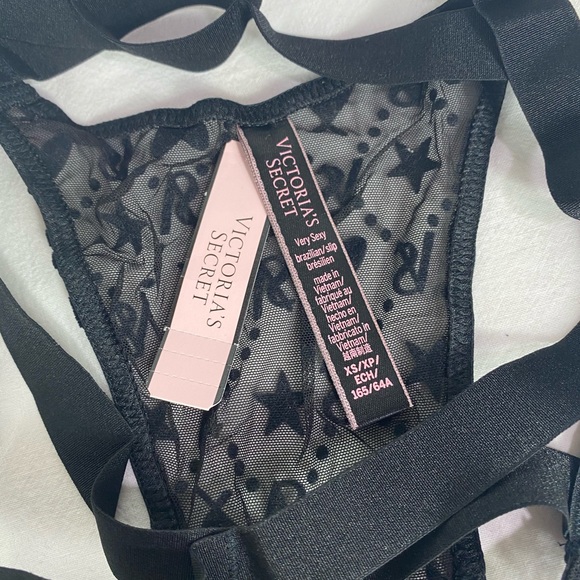 VS Black Mesh/Velvet Ringmaster Brazilian Panty - Picture 3 of 3